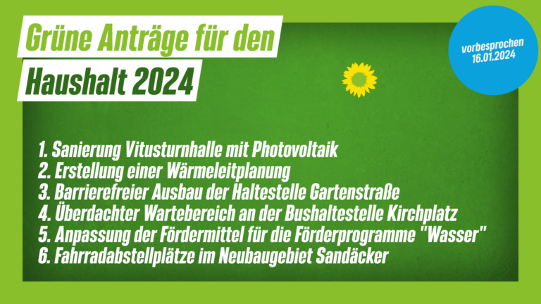 Ergebnis der grünen Anträge