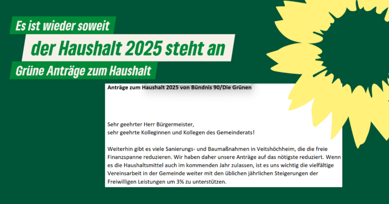Grüne Vorschläge für den Haushalt 2025